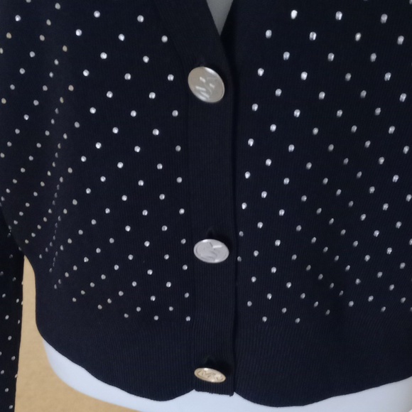 BNWT Michael Kors cropped sequin cardigan size large - Picture 2 of 11